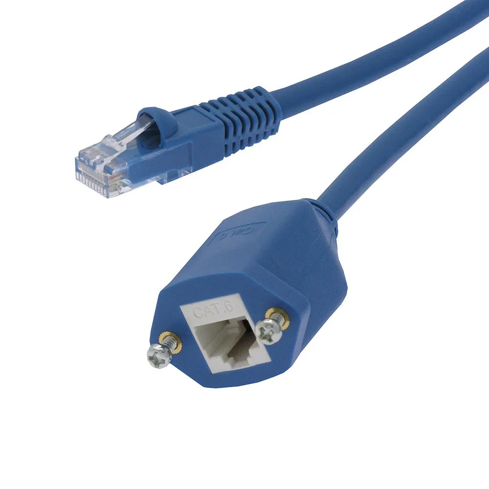 10Ft Panel-Mount Cat.6 Ethernet Cable Blue