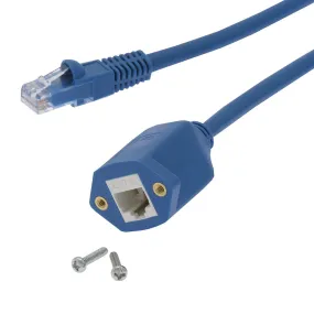 15Ft Panel-Mount Cat.6 Ethernet Cable Blue