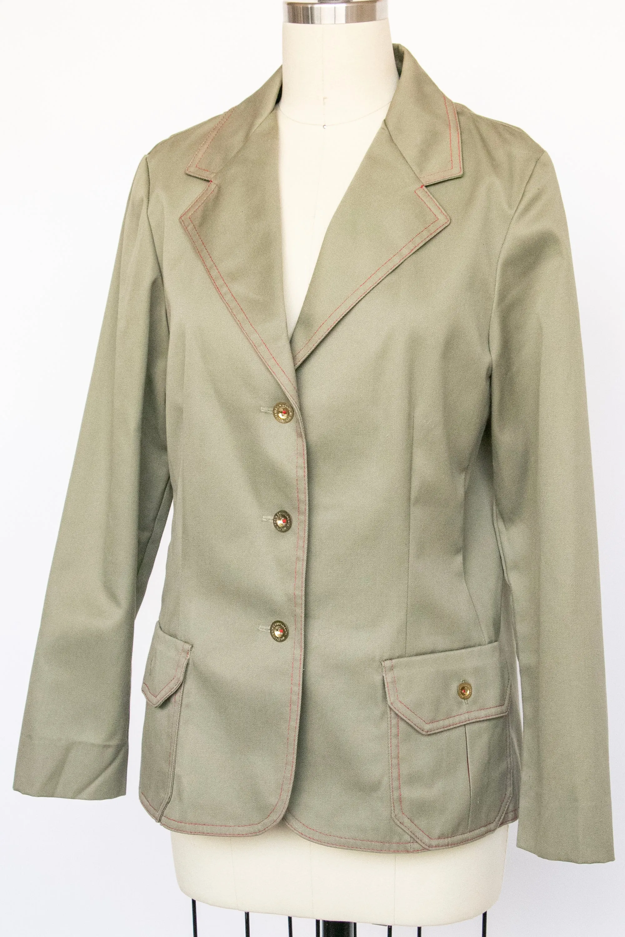 1970s Blazer Green Equestrian Jacket M