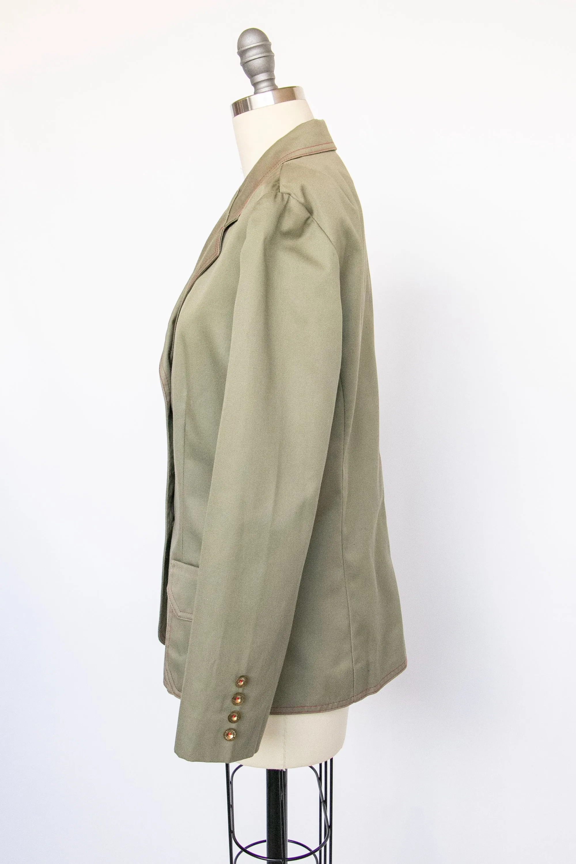 1970s Blazer Green Equestrian Jacket M