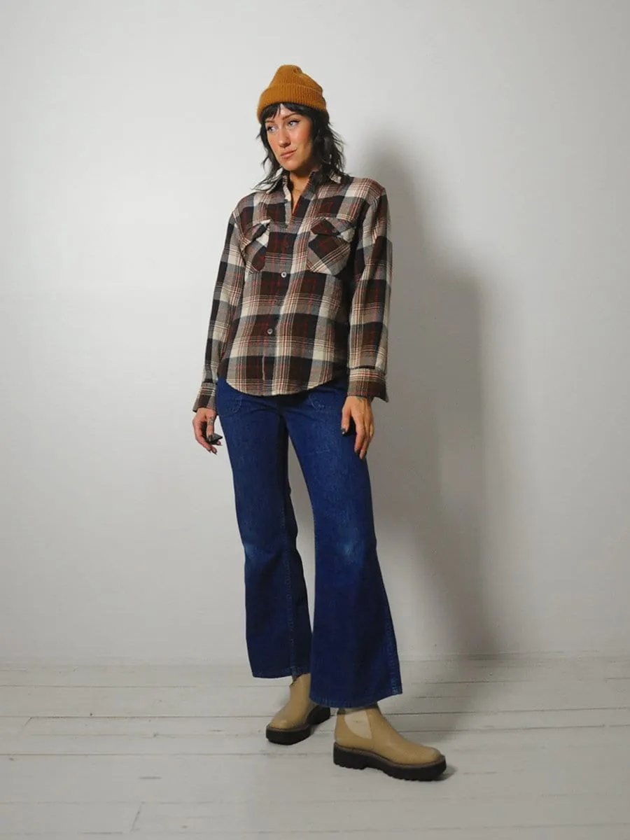 1970's Cozy Fall Plaid Flannel