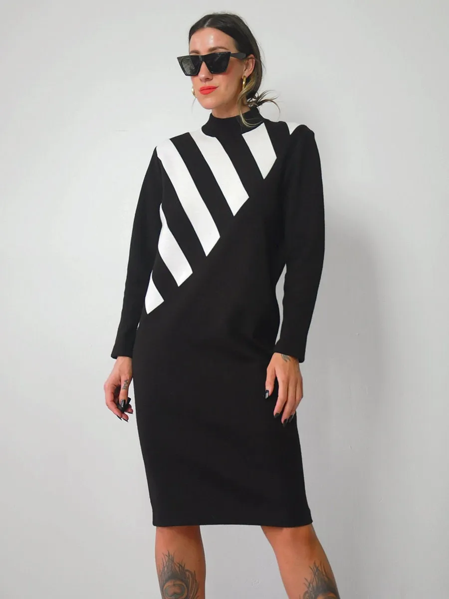 1980's Knit Striped Dress