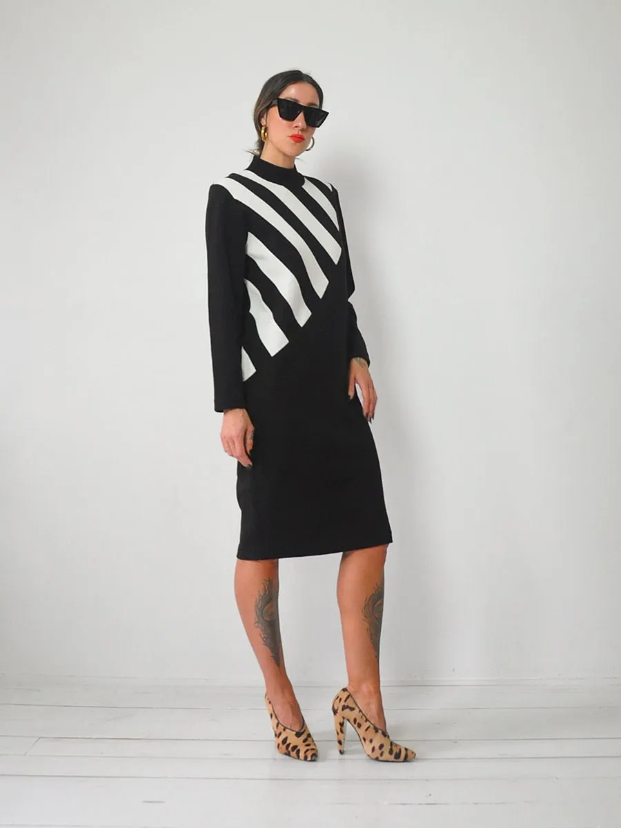 1980's Knit Striped Dress