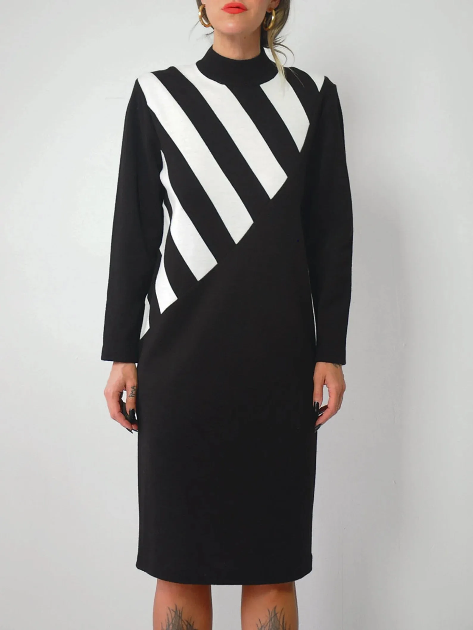 1980's Knit Striped Dress