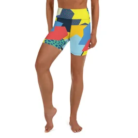 90s Color Block Yoga Shorts