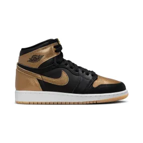 Air Jordan 1 High OG 'Black Metallic Gold-Sail' Big Kids' Shoes