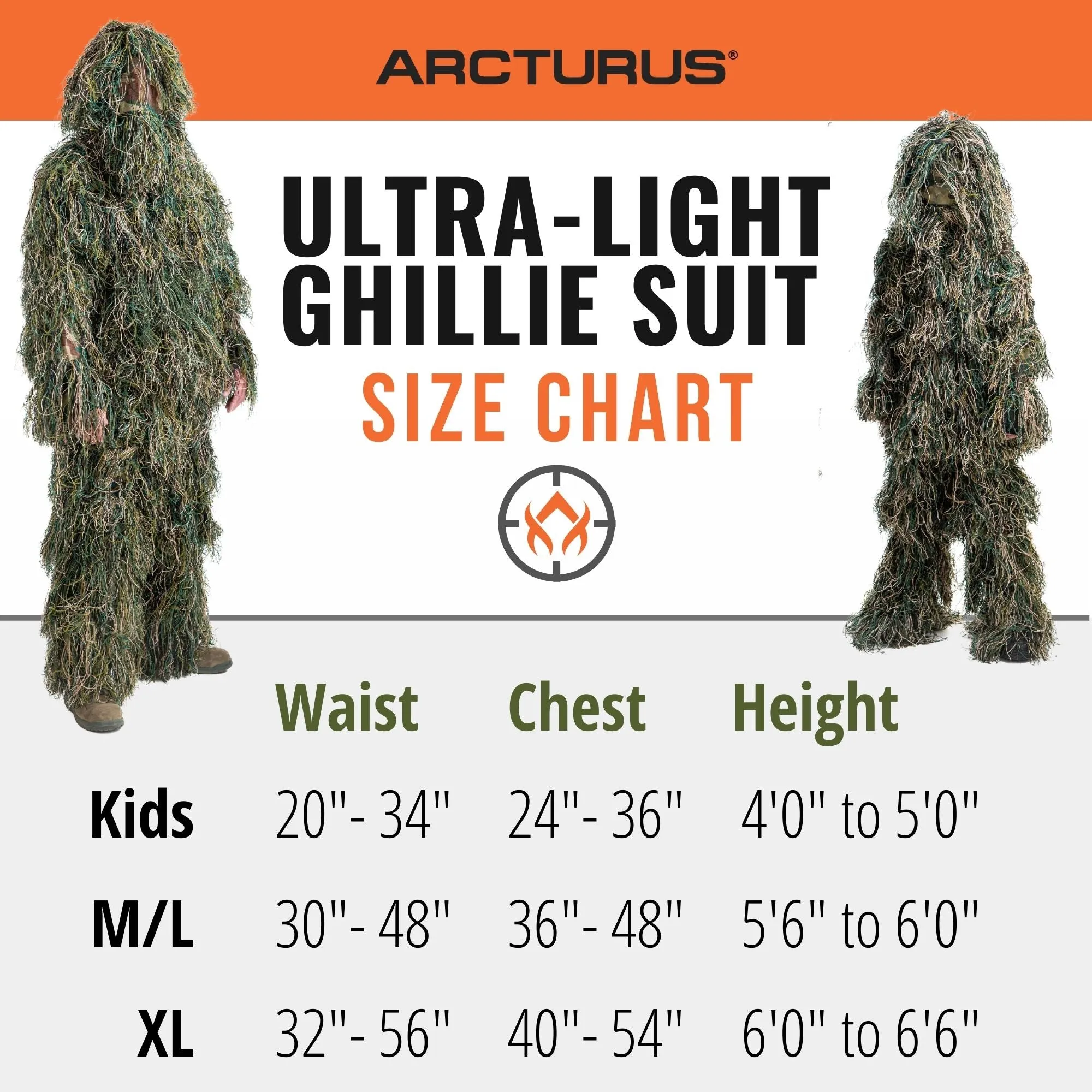 Arcturus Ultra-light Woodland Ghillie Suit - Kids