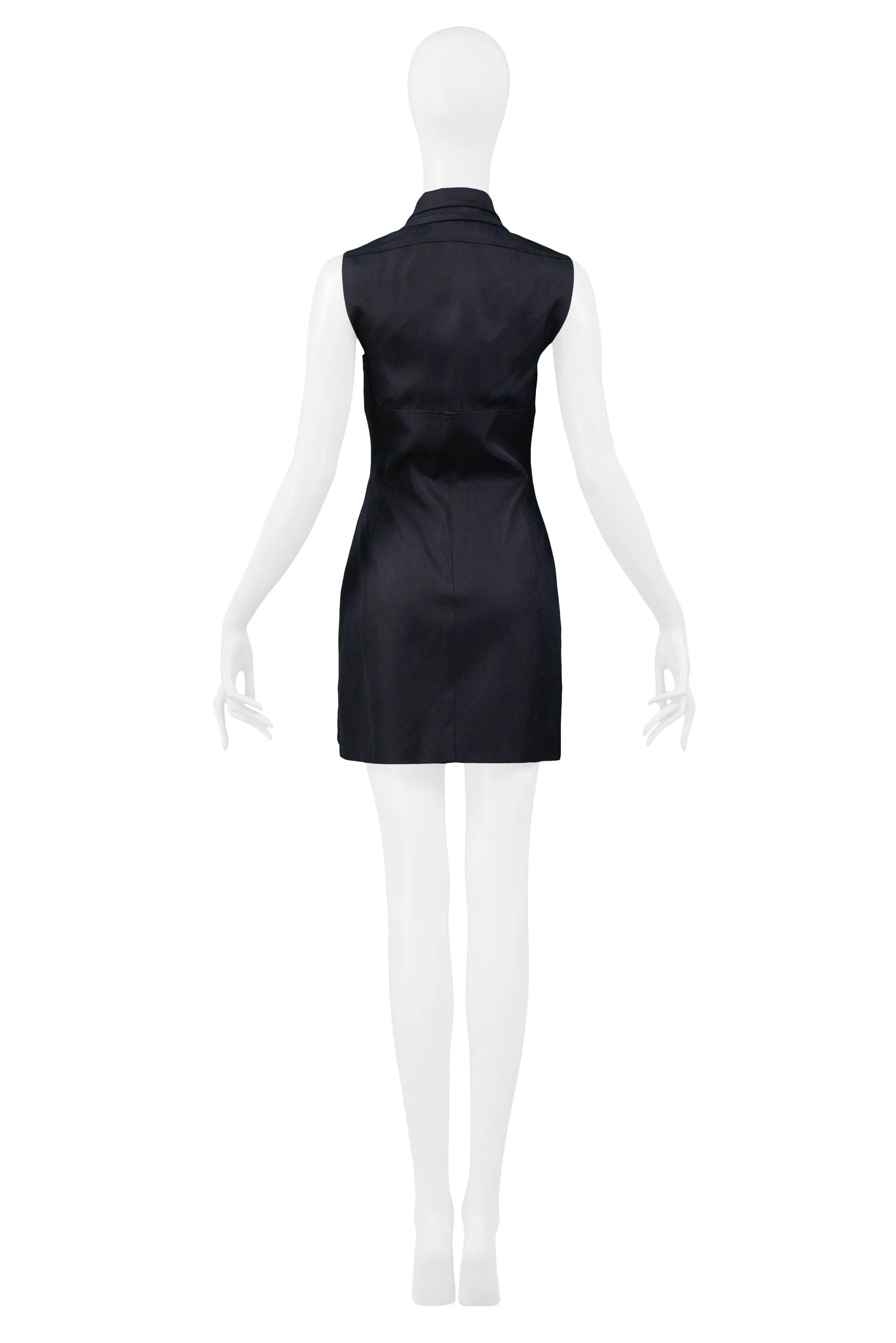 BALENCIAGA BY NICOLAS GHESQUIERE BLACK MODERNIST DRESS 2004