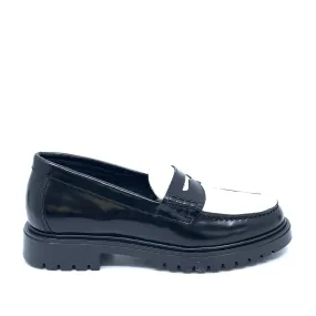 Blublonc Black and White Chunky Loafer