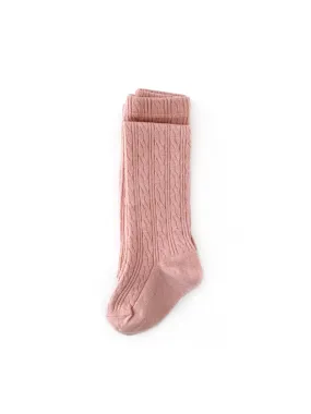 Blush Cable Knit Tights