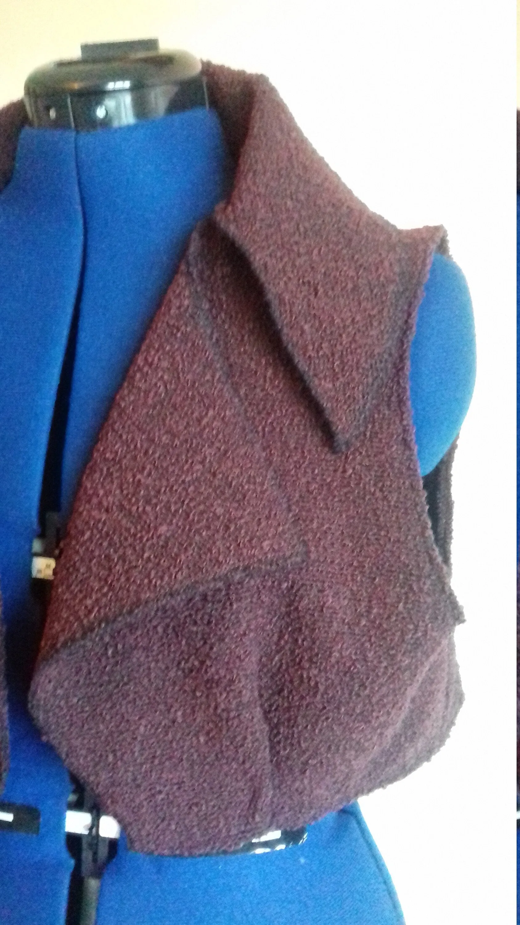 Burgundy Brown Bolero Sleeveless Shrug Jacket