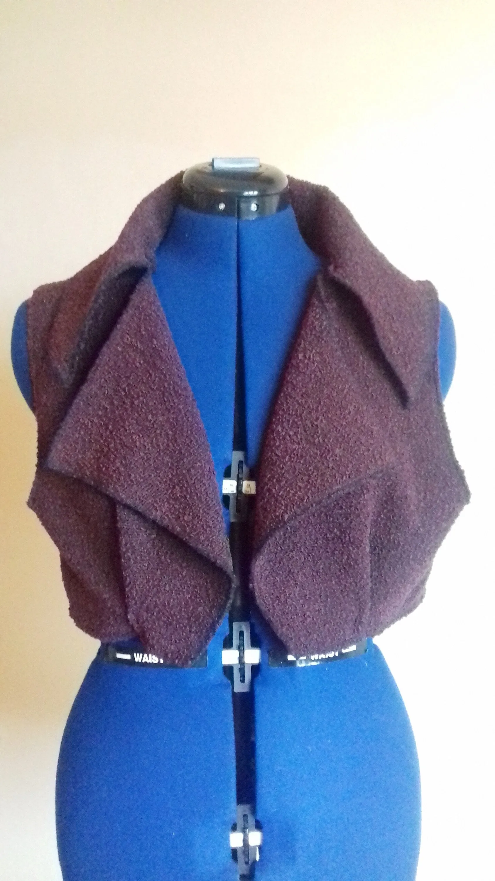 Burgundy Brown Bolero Sleeveless Shrug Jacket