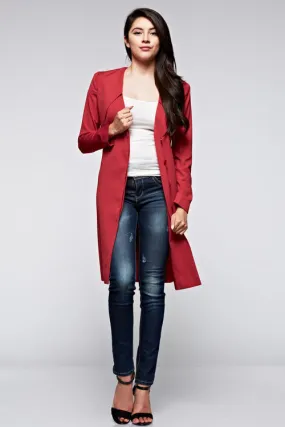 Button Down Jacket W/ Waist Band