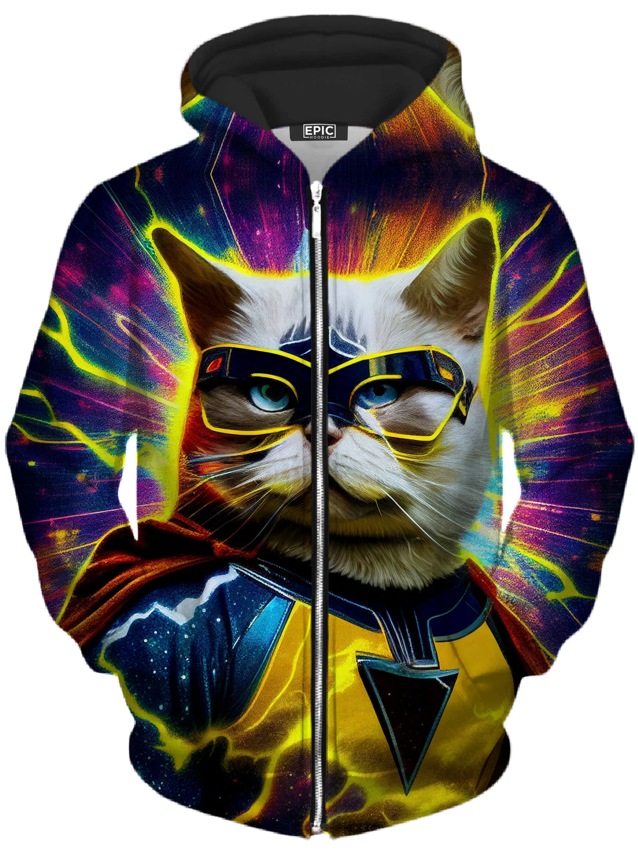 Cat Hero Unisex Zip-Up Hoodie