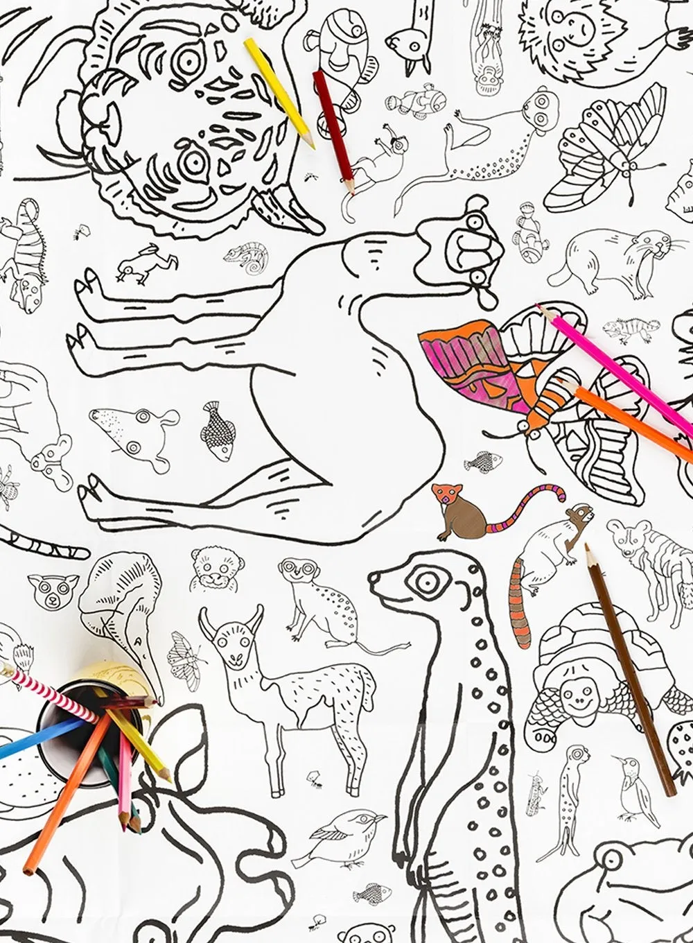 Colour-In Giant Animals Poster/Tablecloth