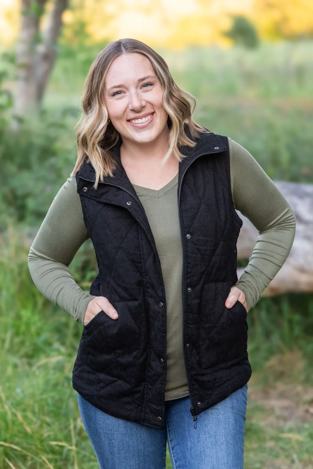 Corduroy Vest - Black by Michelle Mae