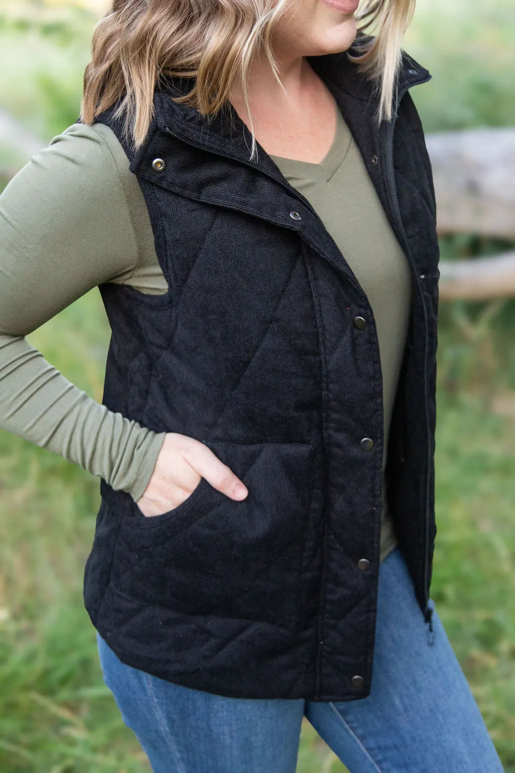 Corduroy Vest - Black by Michelle Mae