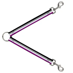 Dog Leash Splitter - Flag Asexual Black/Gray/White/Purple by Buckle-Down