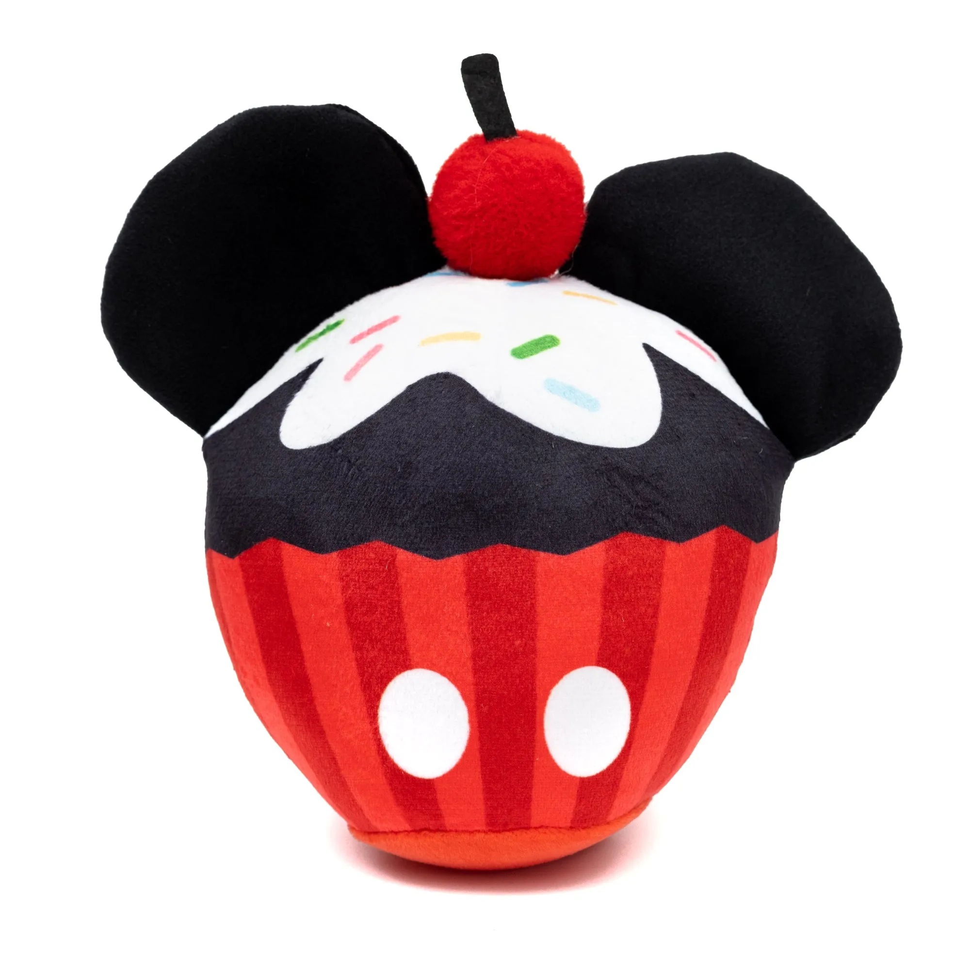 Dog Toy Squeaker Plush - Mickey Mouse Cupcake with Ears Red