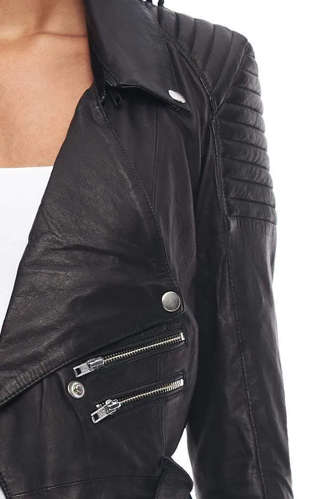 DRAPED MOTORCYCLE JACKET