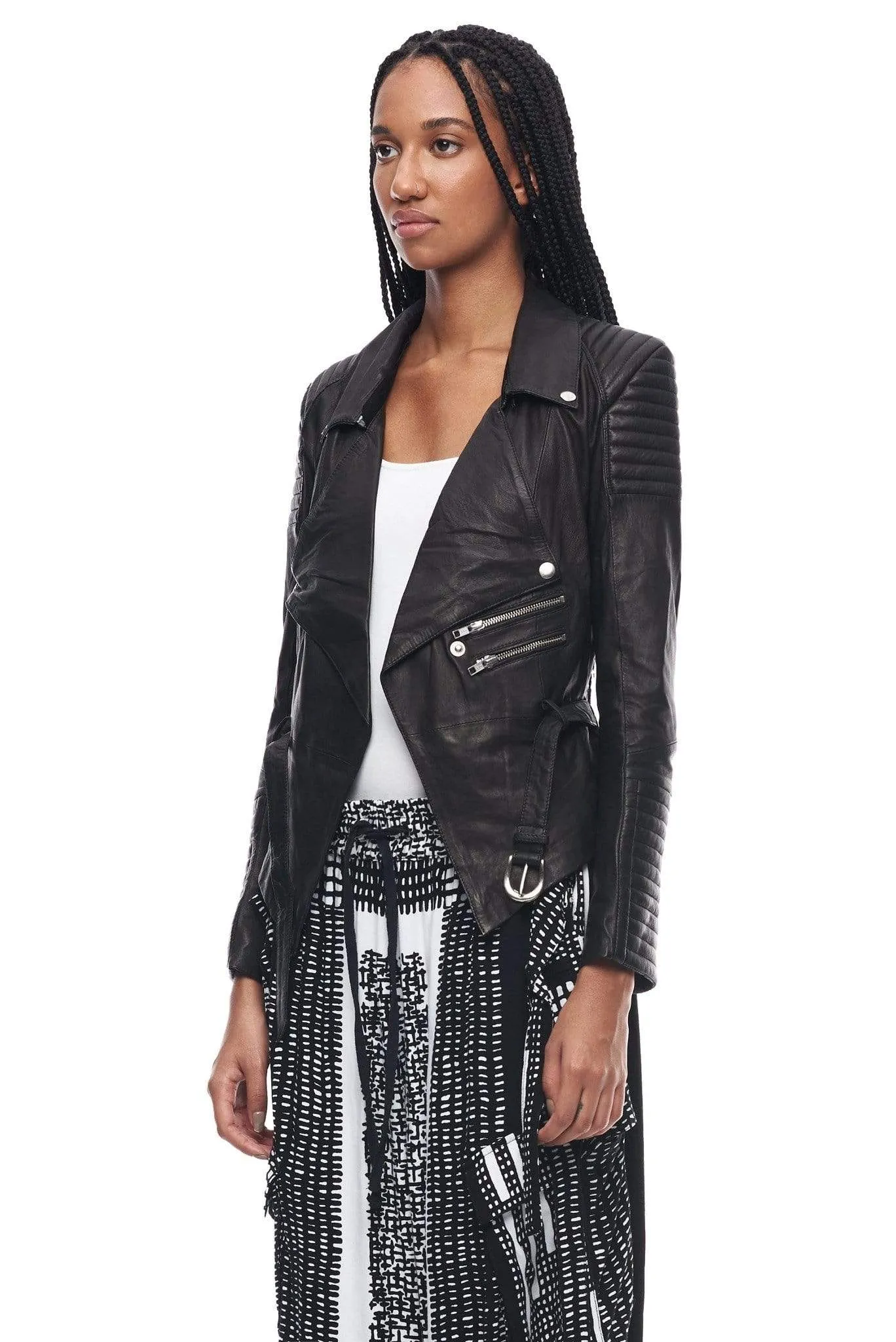 DRAPED MOTORCYCLE JACKET