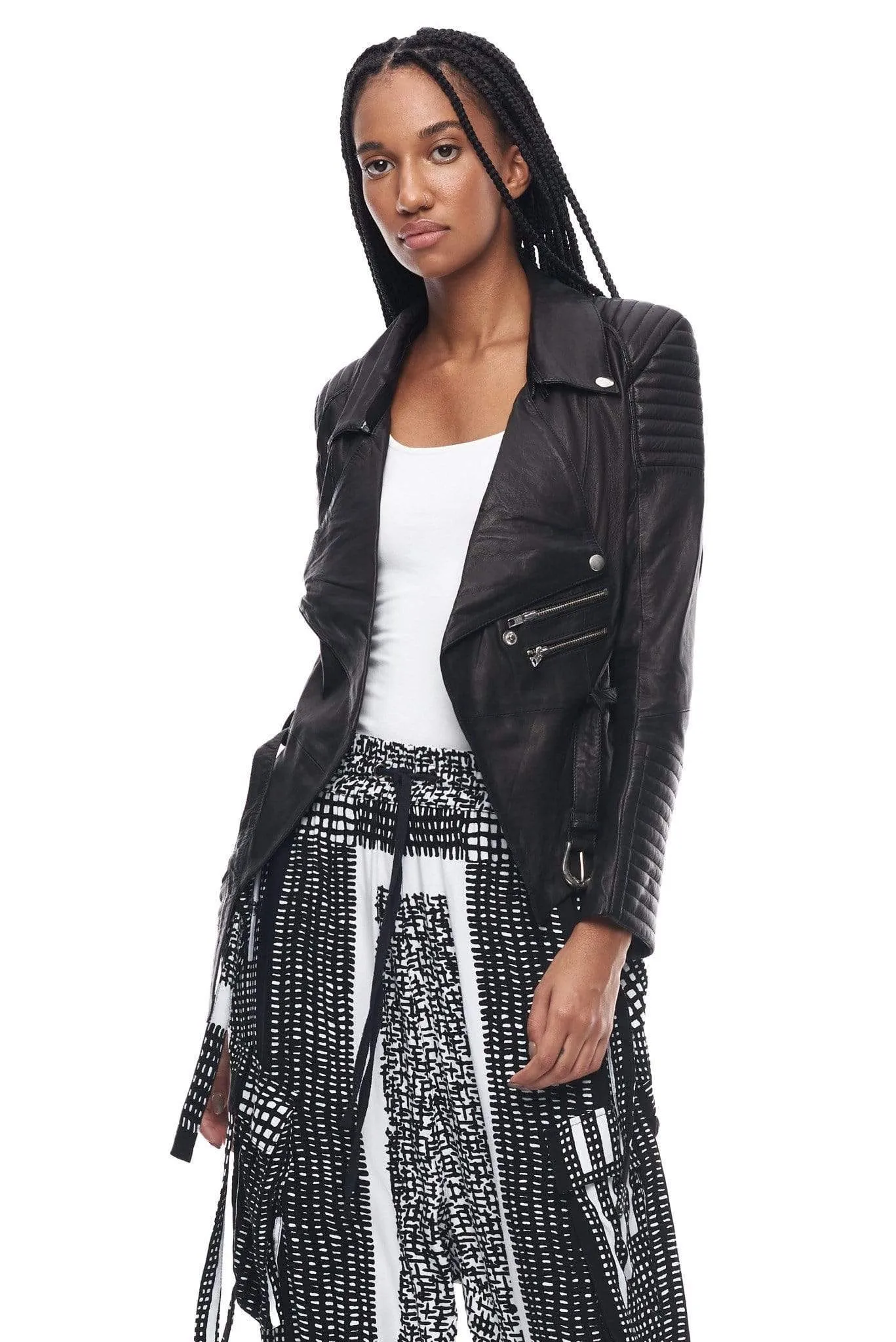 DRAPED MOTORCYCLE JACKET