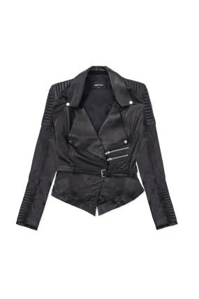 DRAPED MOTORCYCLE JACKET