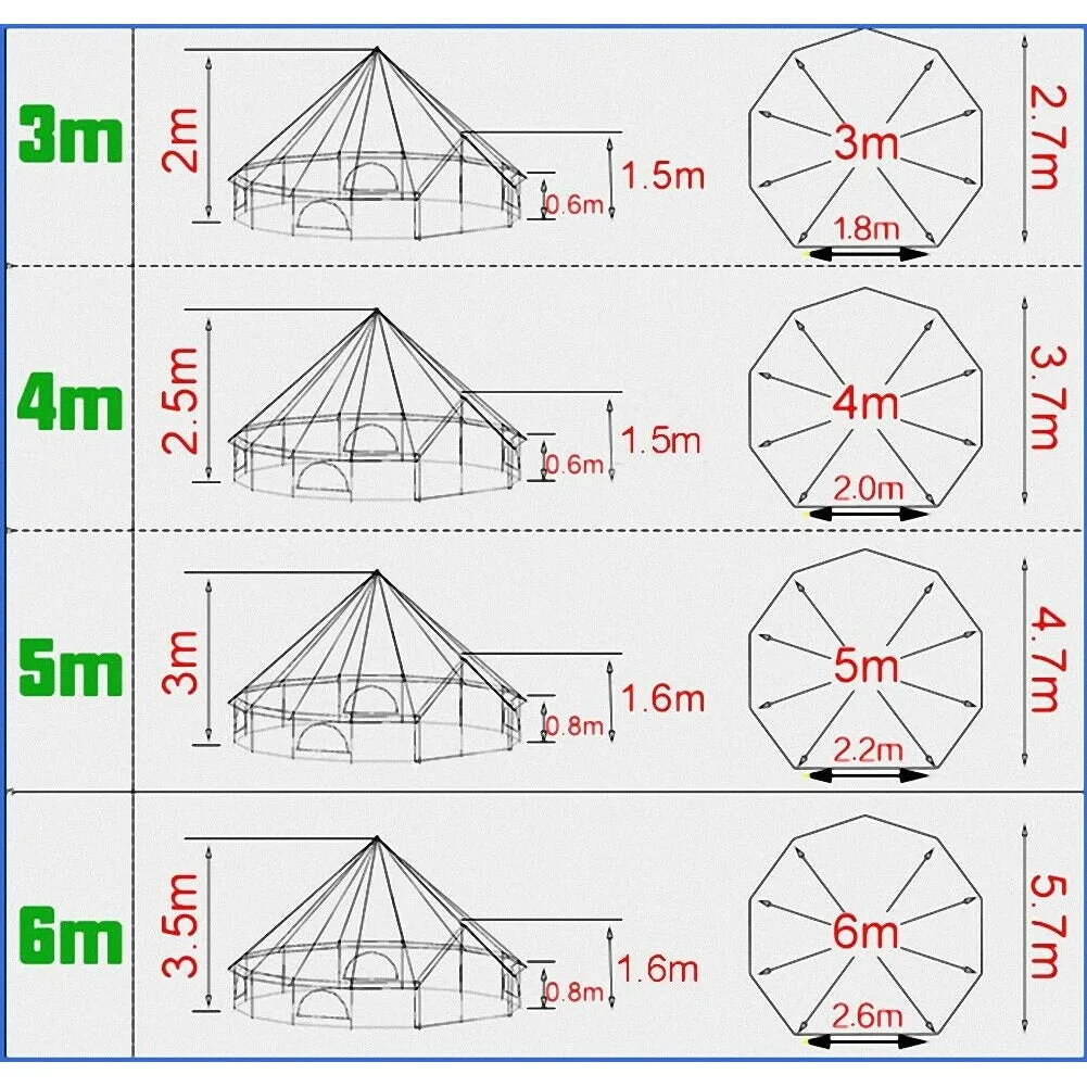 Dream House Heavy Duty Waterproof Oxford Cloth Family Camping Tent Four Seasons Bell Tent