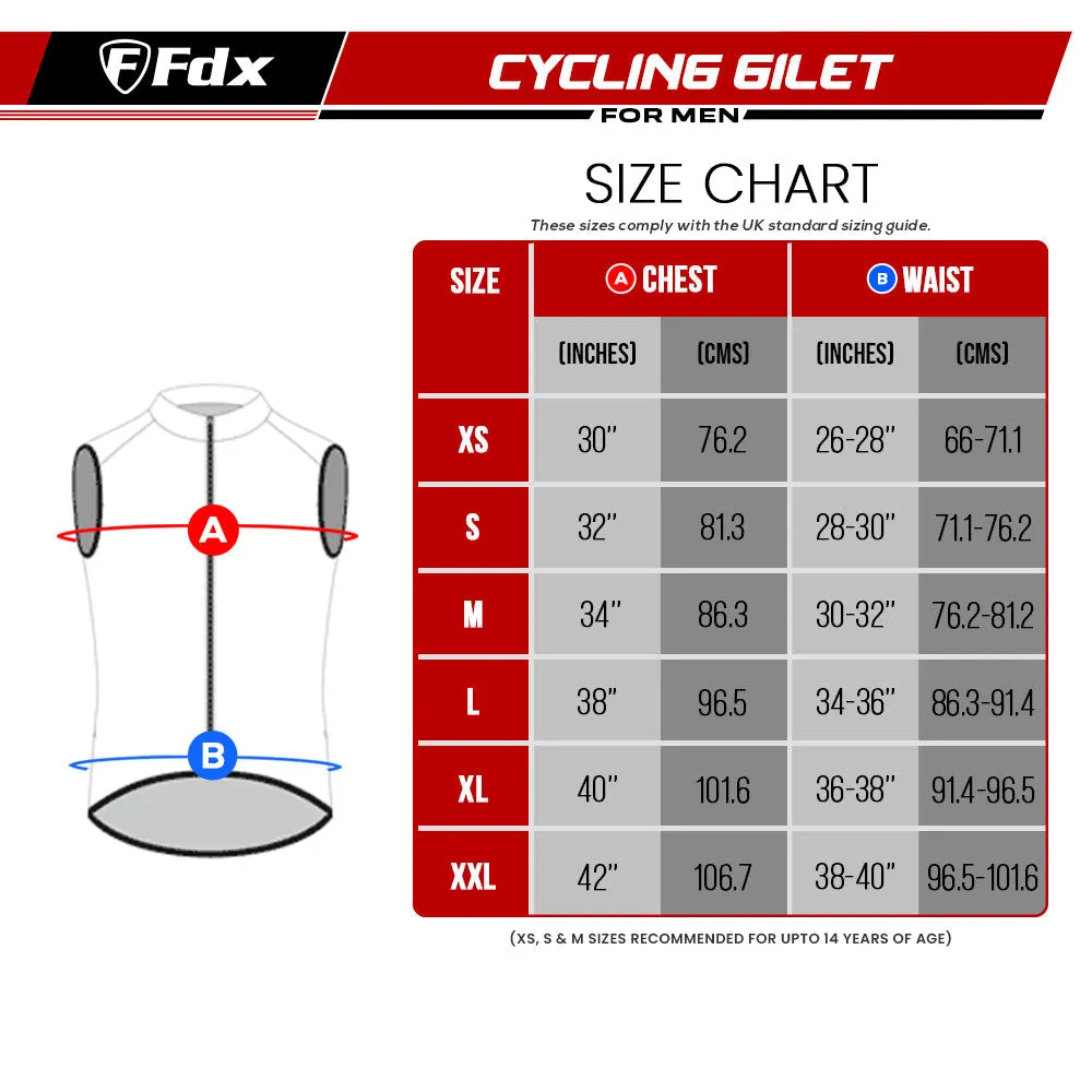 Fdx Dart White Men's & Boy's Cycling Gilet