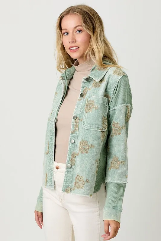 Flower Embroidery Hoodie Jacket - Assorted Colors