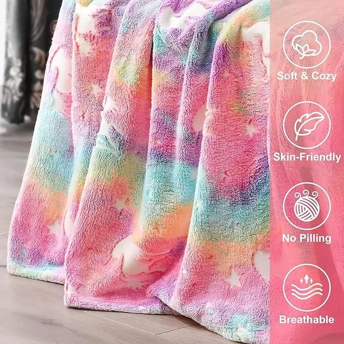 Glow in The Dark Blanket Gifts for Toddler(Random Colour & design will be send)