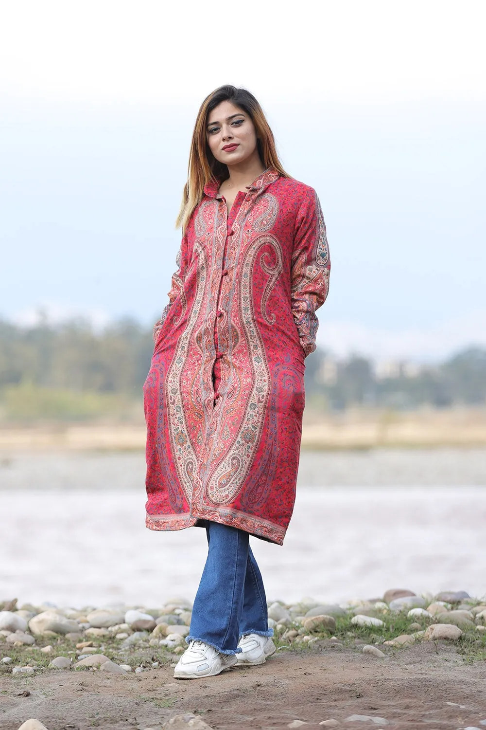 GORGEOUS PINK Kani Jacket Along With New Designer Jaal Pattern