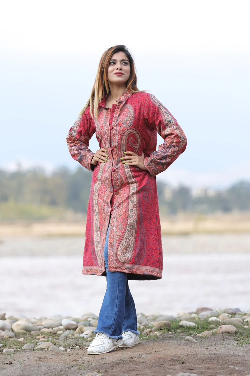 GORGEOUS PINK Kani Jacket Along With New Designer Jaal Pattern