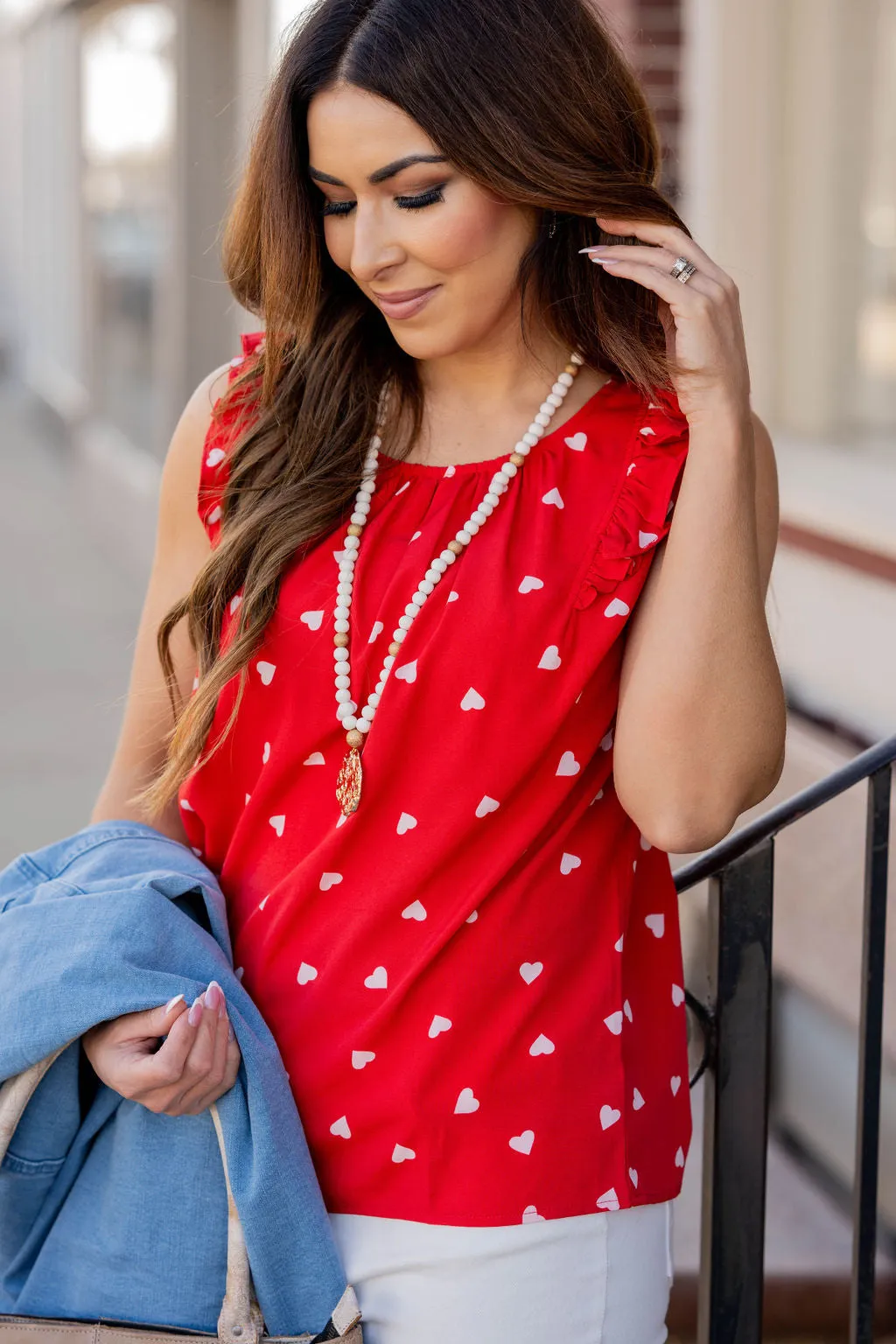 Hearts Flutter Trim Tank