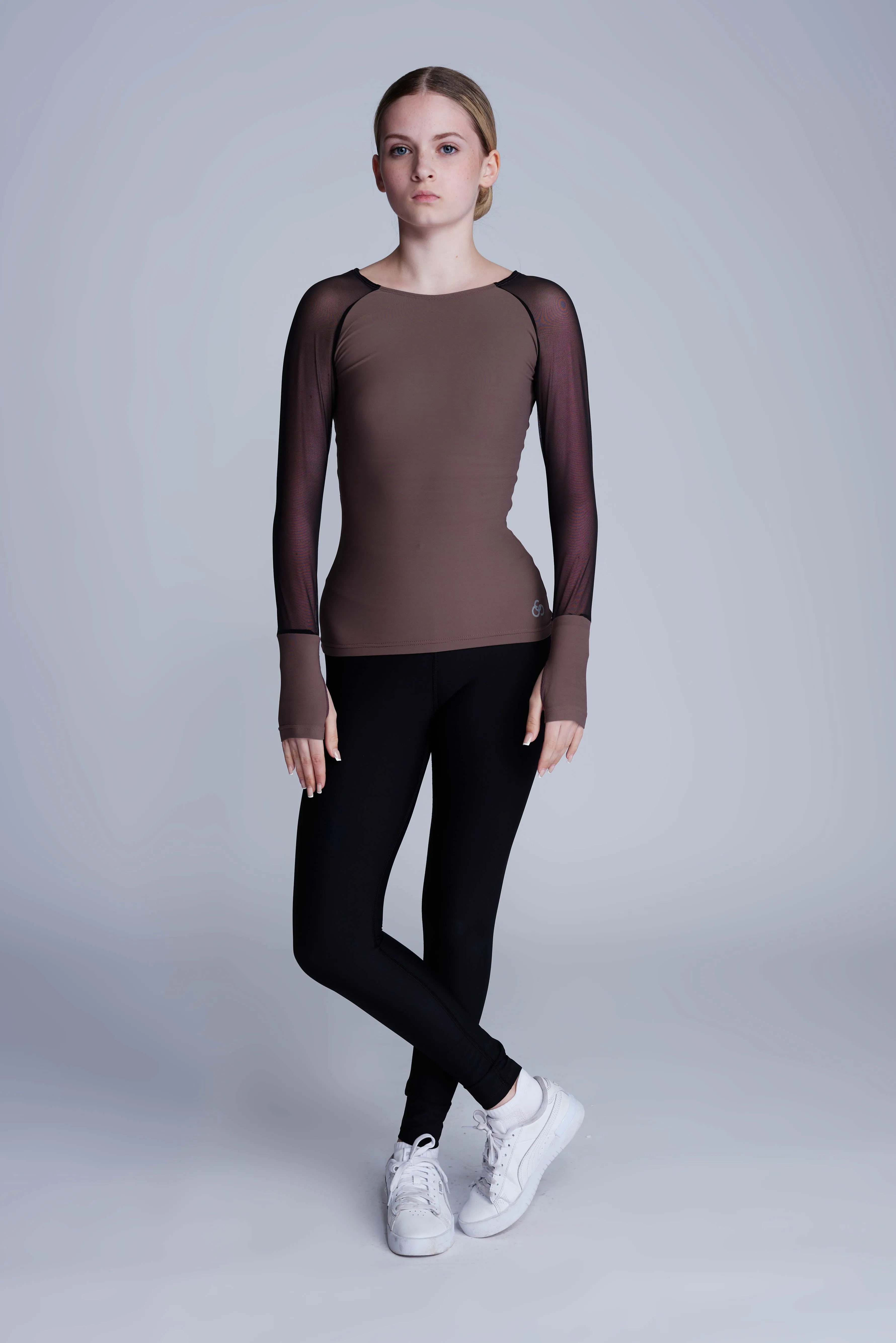 Ignite Long-Sleeve Top in Taupe