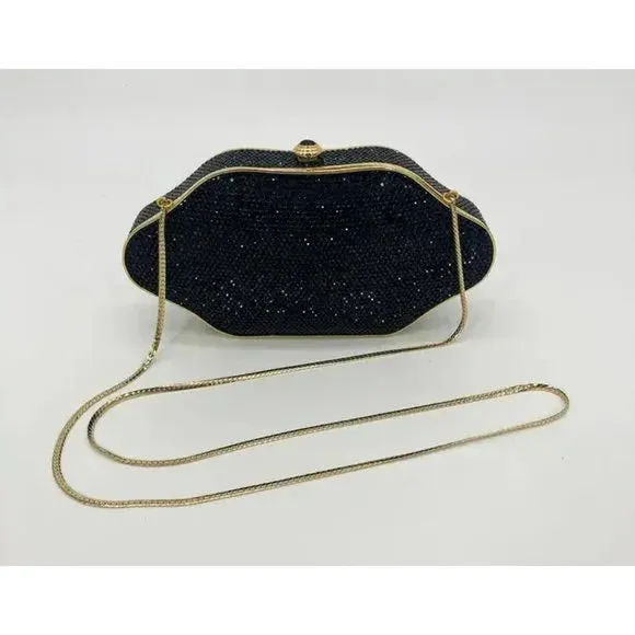 Judith Leiber Black Crystal Large Minaudiere