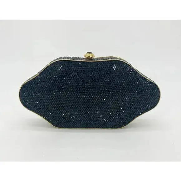 Judith Leiber Black Crystal Large Minaudiere