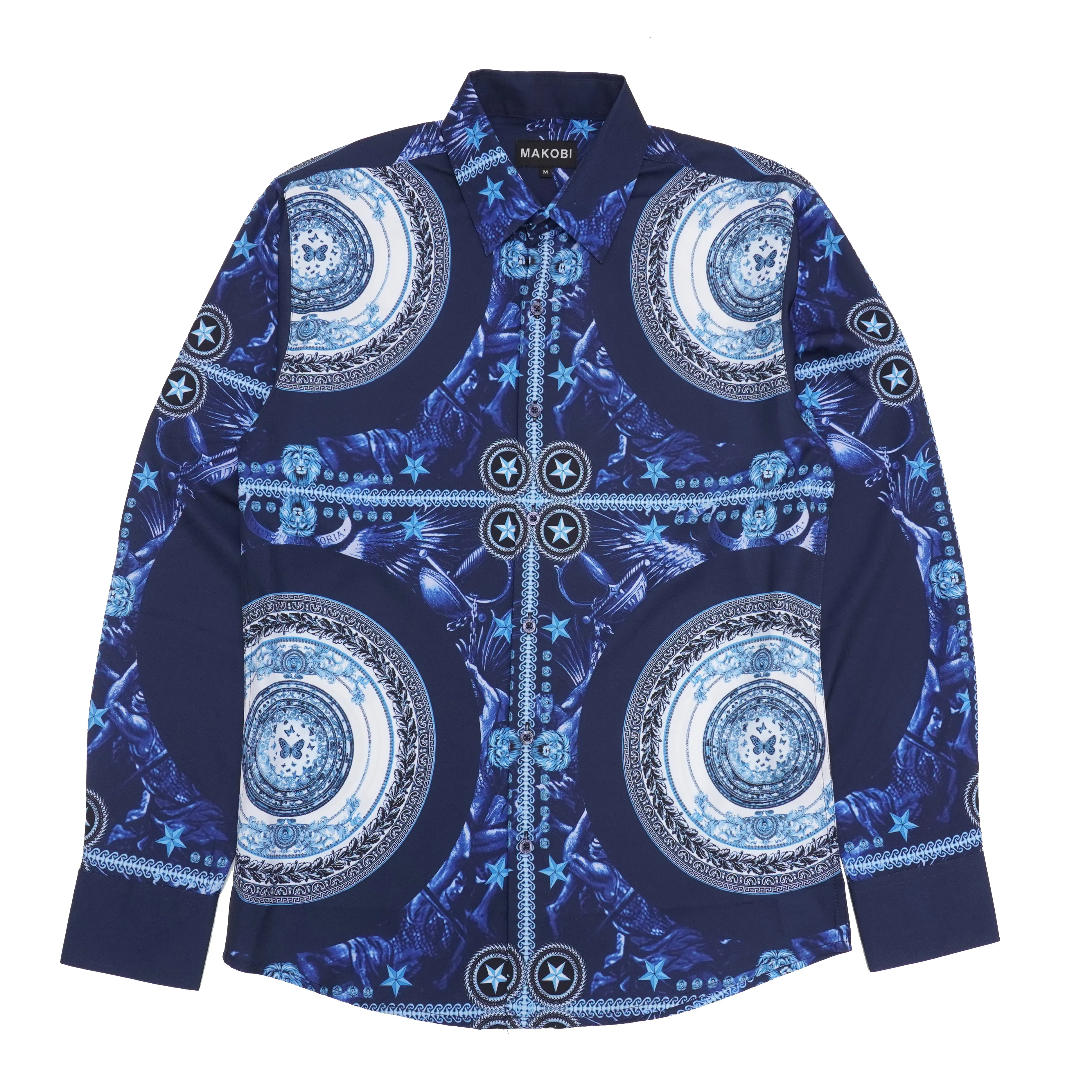 M1831 Barbato Printed Shirt - Navy