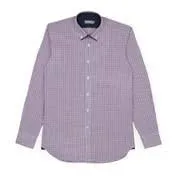 Mens Red and Blue Double Collar Check Shirt