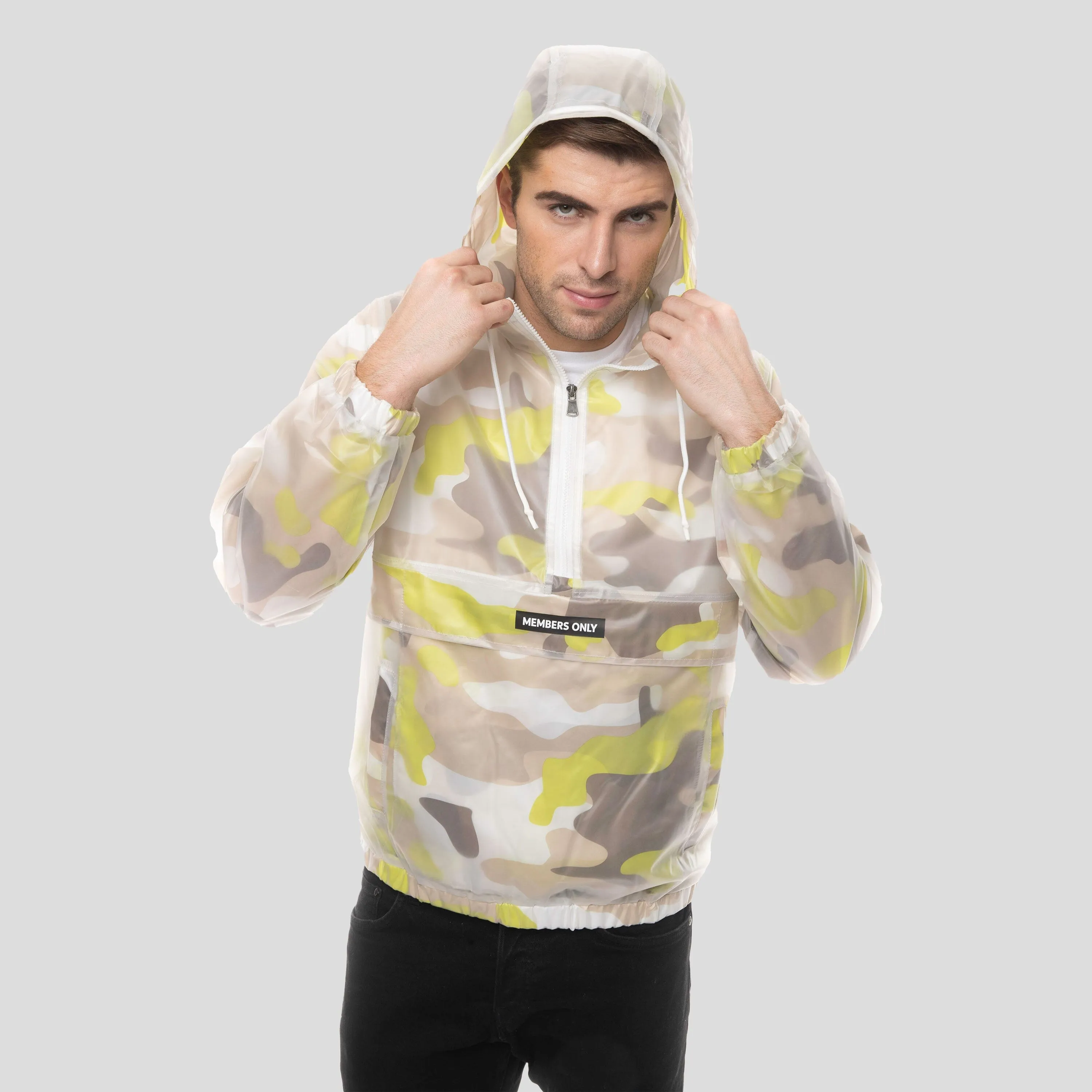 Men's Translucent Camo Print Popover Jacket - FINAL SALE