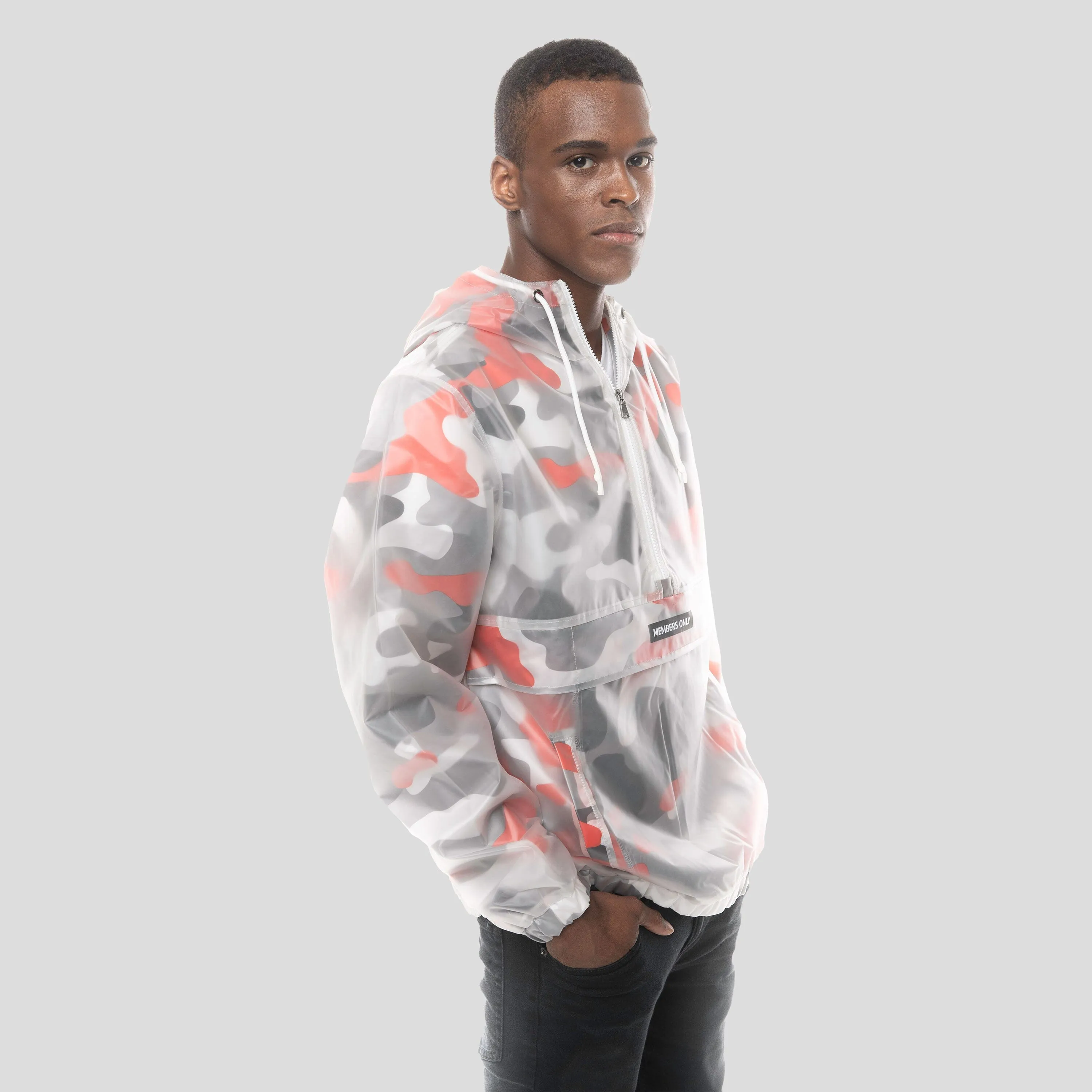 Men's Translucent Camo Print Popover Jacket - FINAL SALE