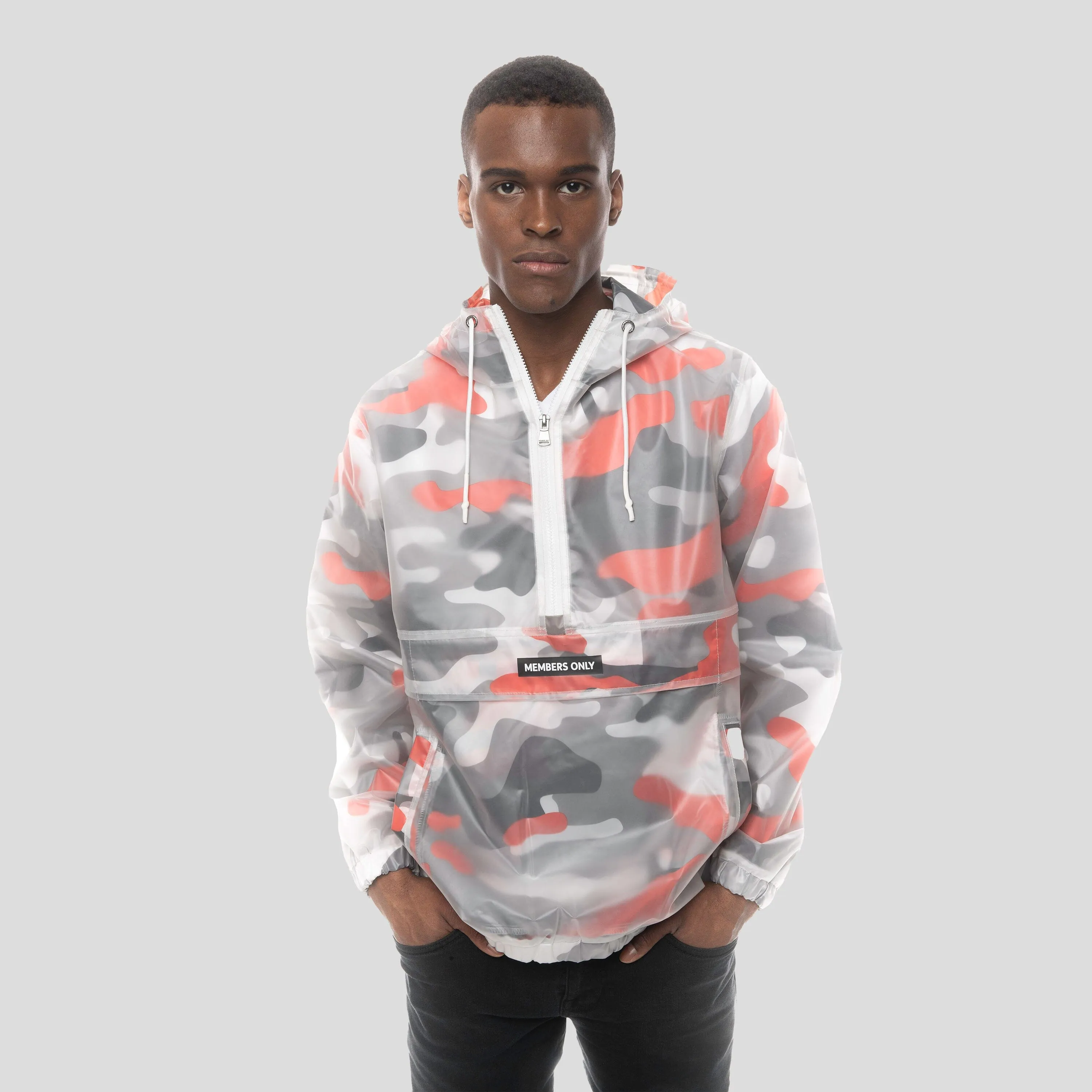 Men's Translucent Camo Print Popover Jacket - FINAL SALE