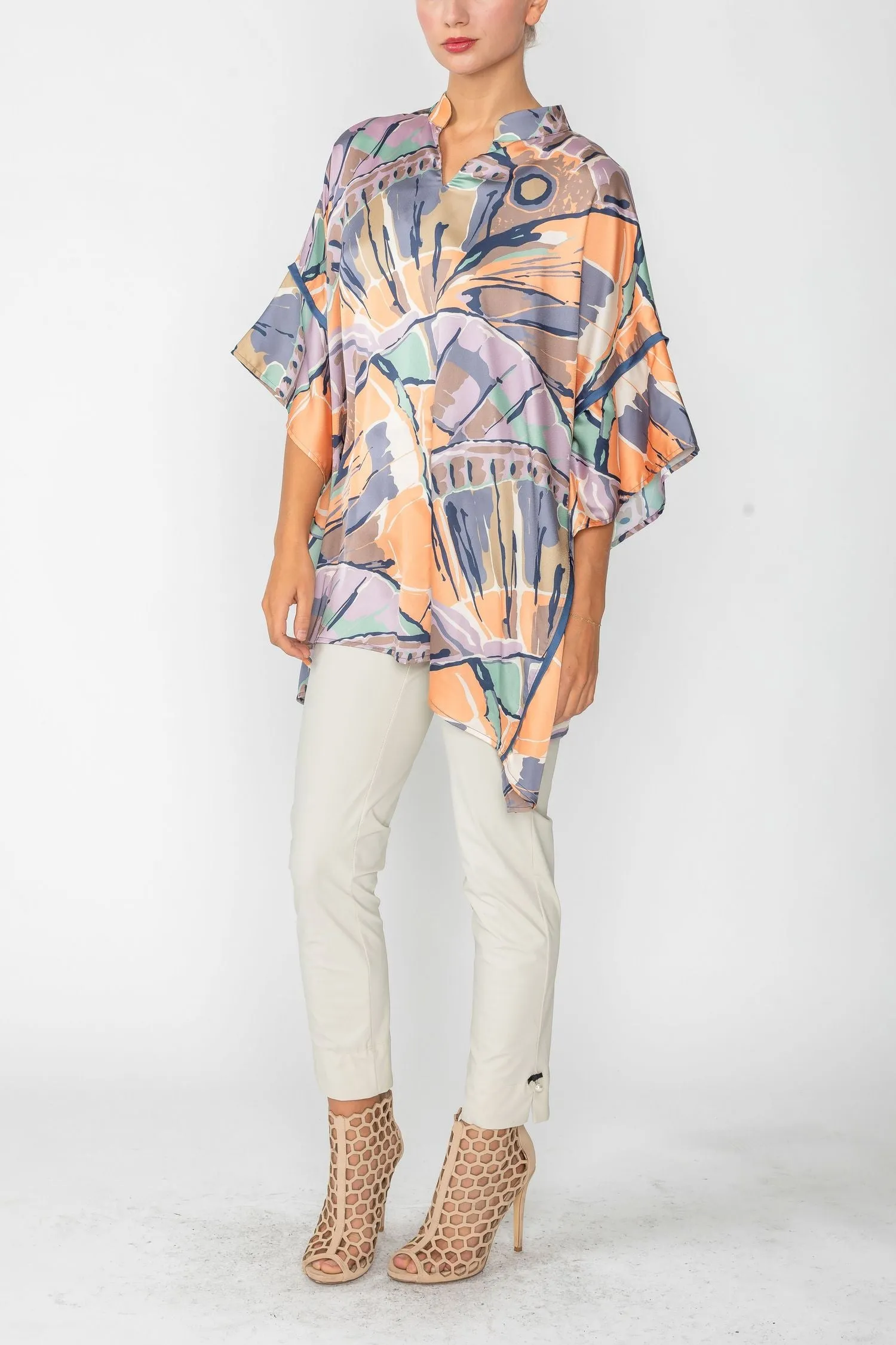 Multi Color Butterfly Print Top