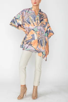 Multi Color Butterfly Print Top