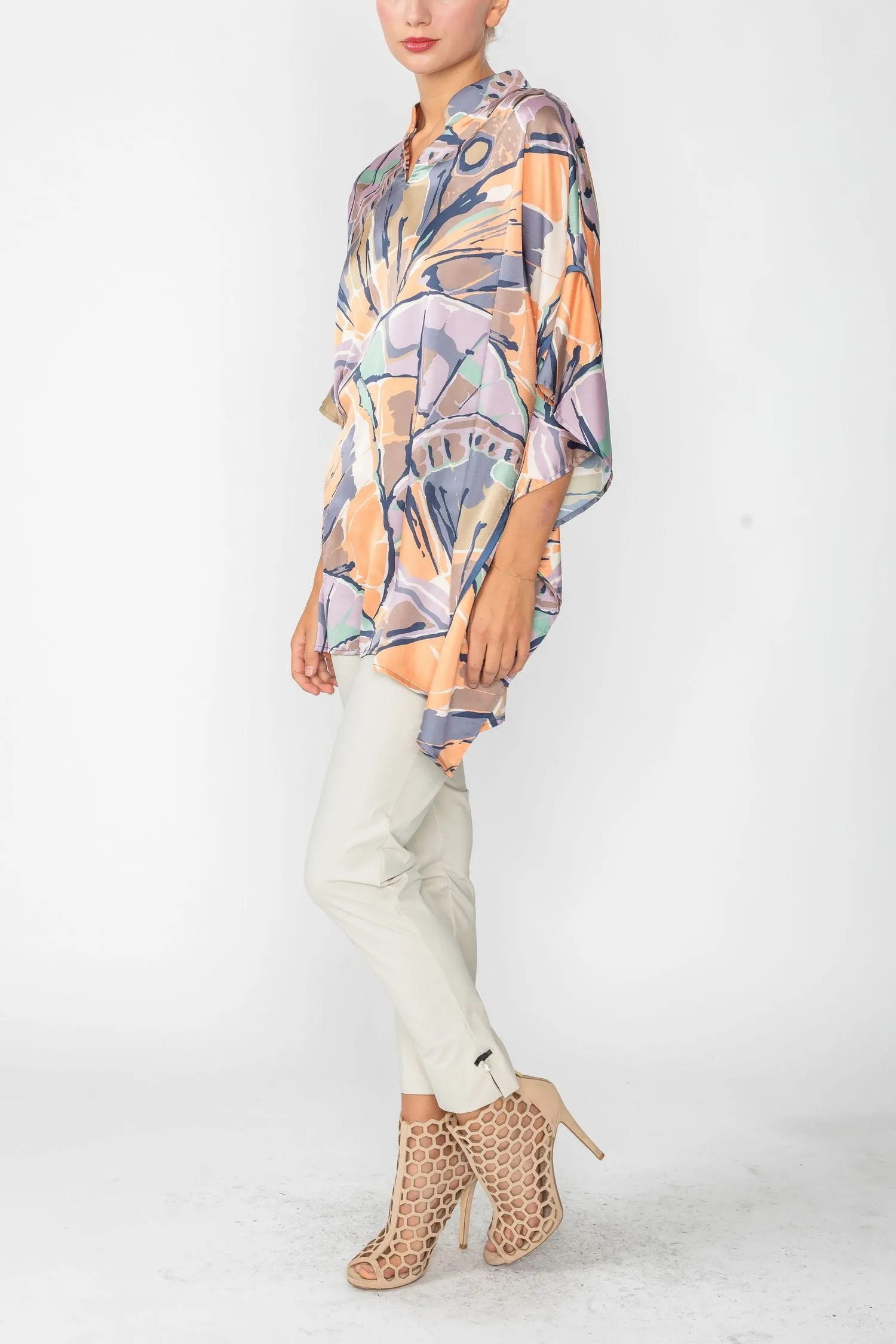 Multi Color Butterfly Print Top