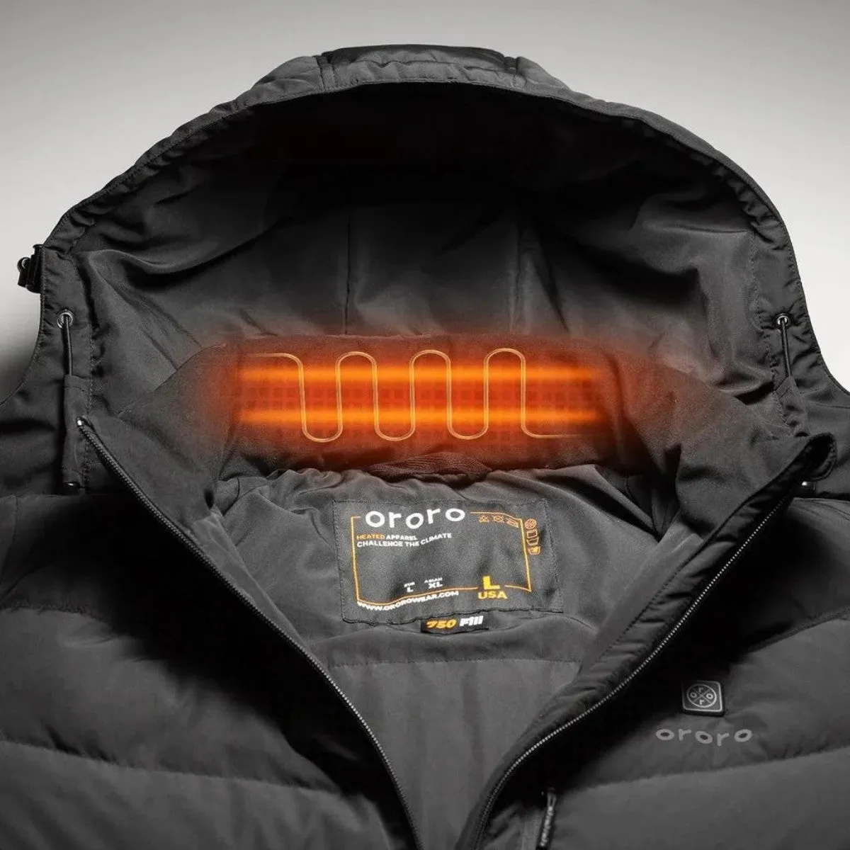 Ororo Mens Down Jacket - Black