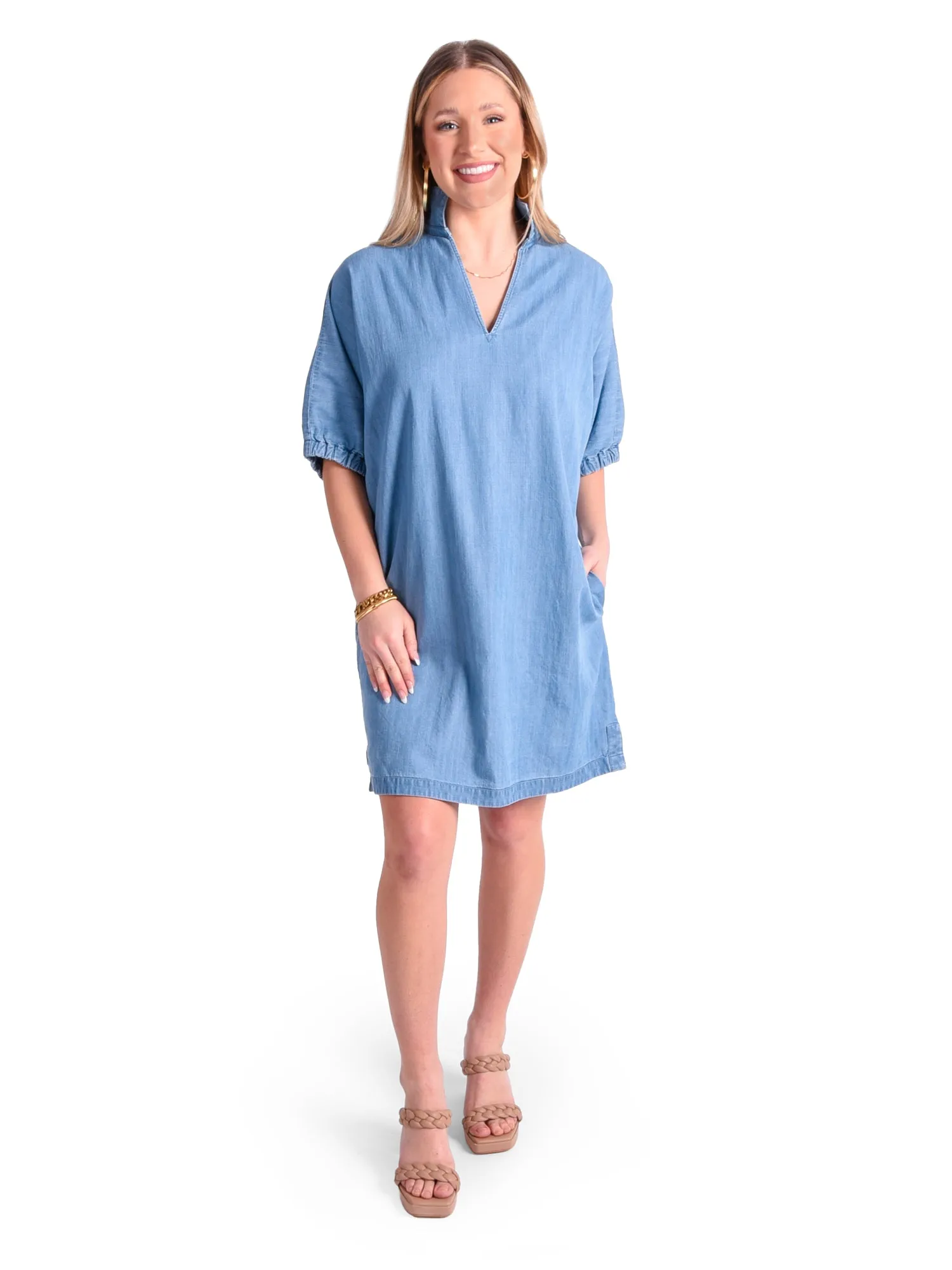 Poppy Dress - Denim Chambray