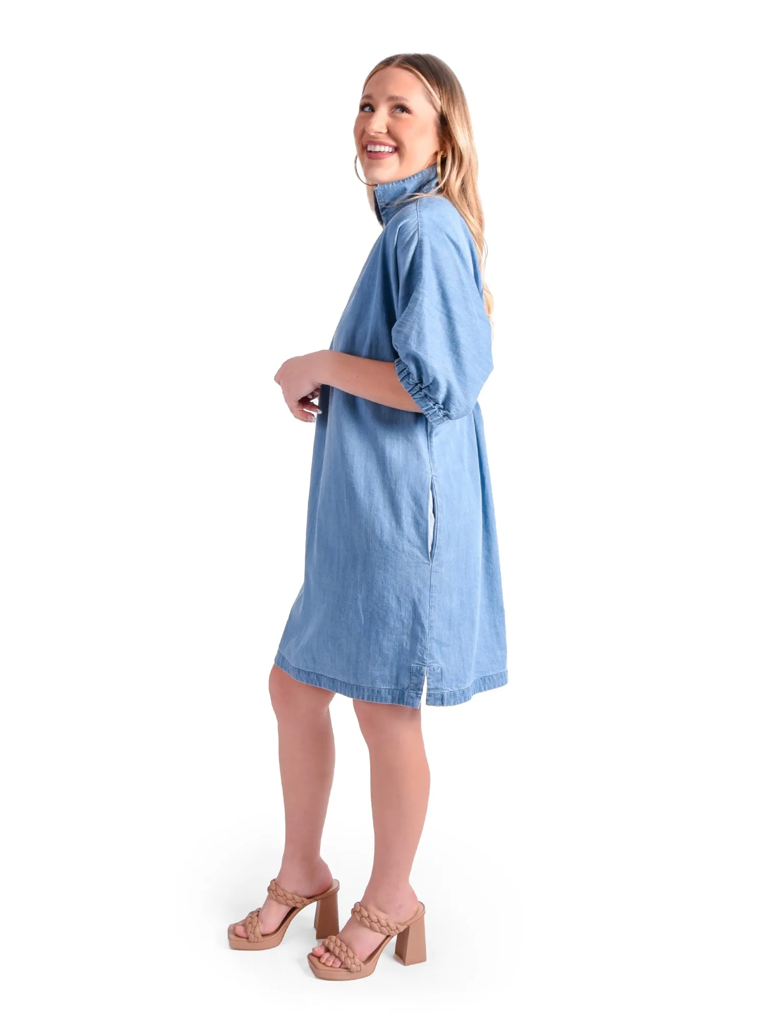 Poppy Dress - Denim Chambray