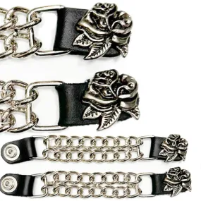 Rose Medallion Nickel Vest Extenders (pr)