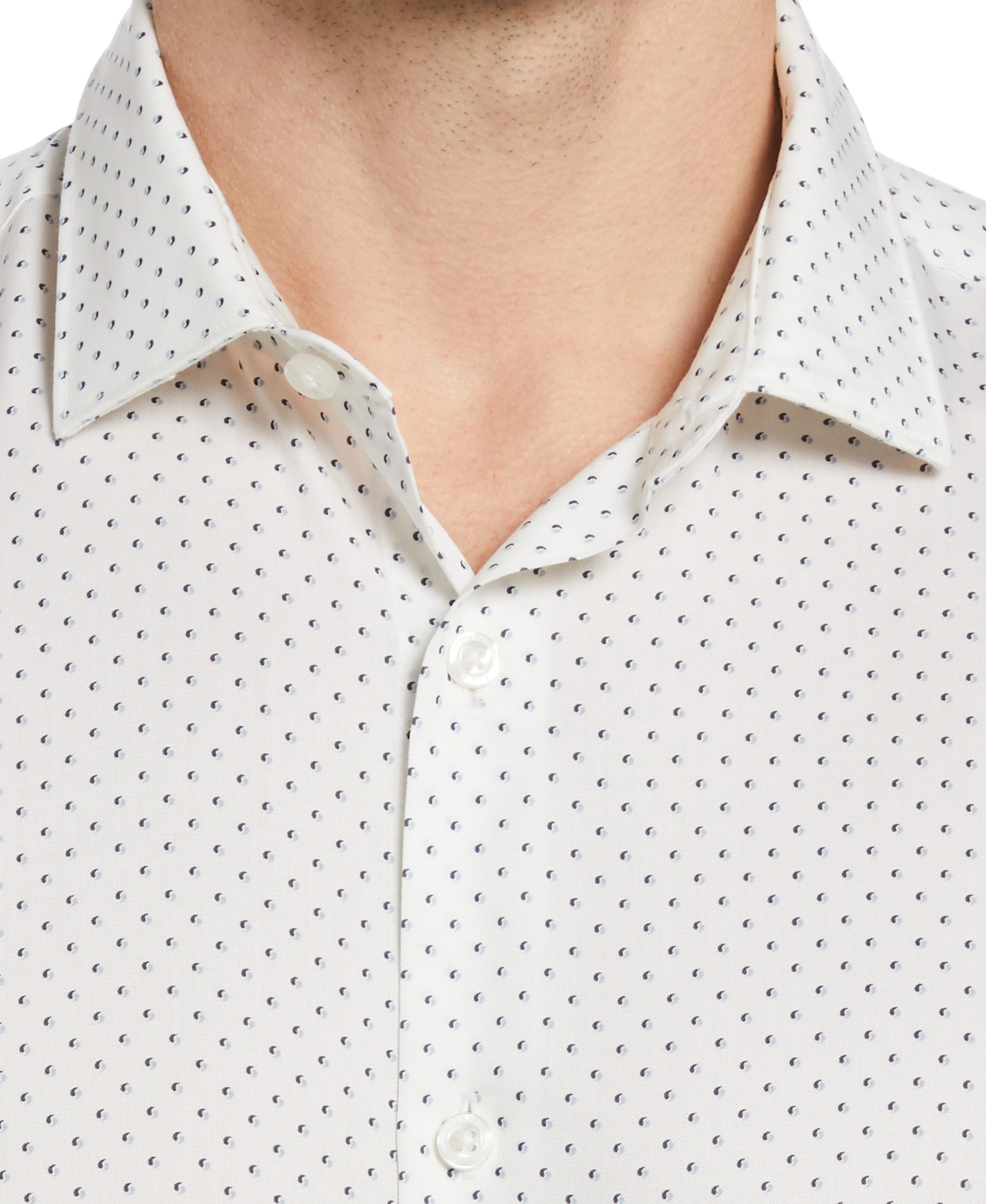 Slim Fit Dot Print Dress Shirt